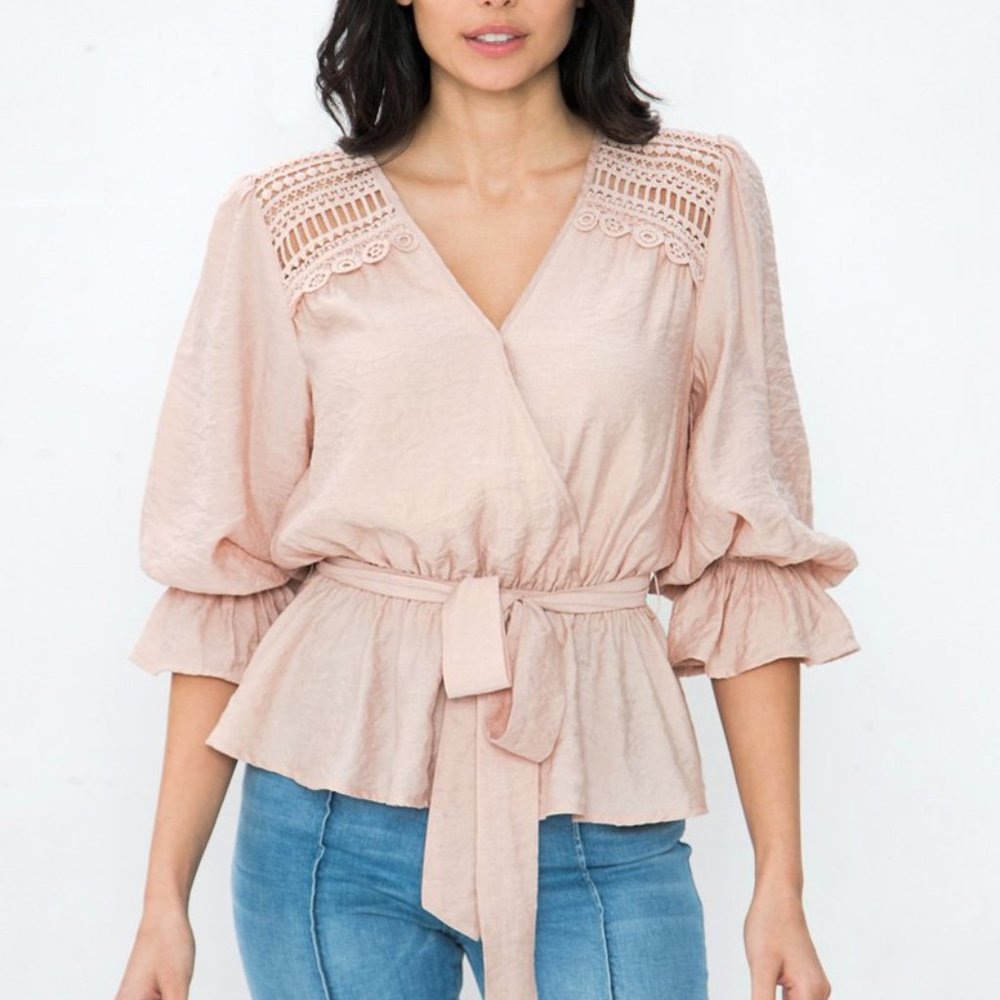 Flying Tomato Surplice Neckline Top